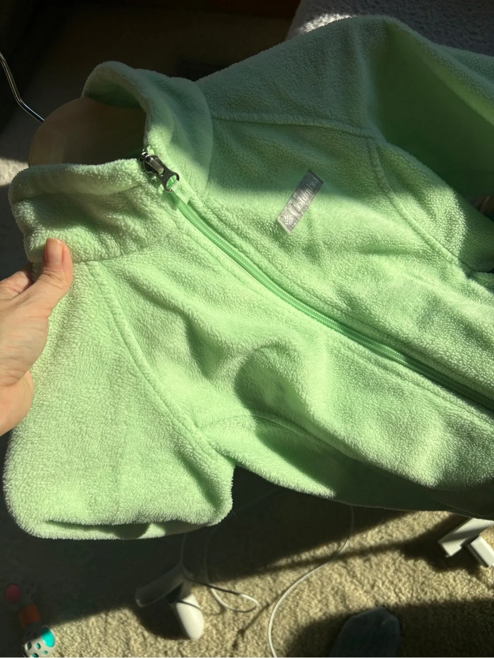 Columbia Mint Green Full-Zip Fleece Jacket